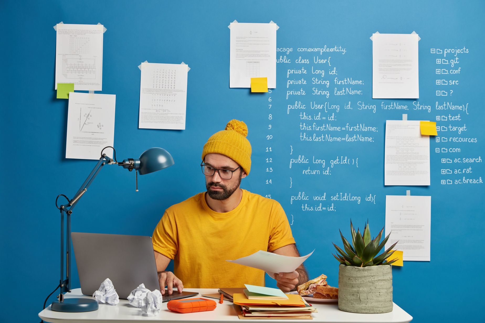 entrepreneur working from home