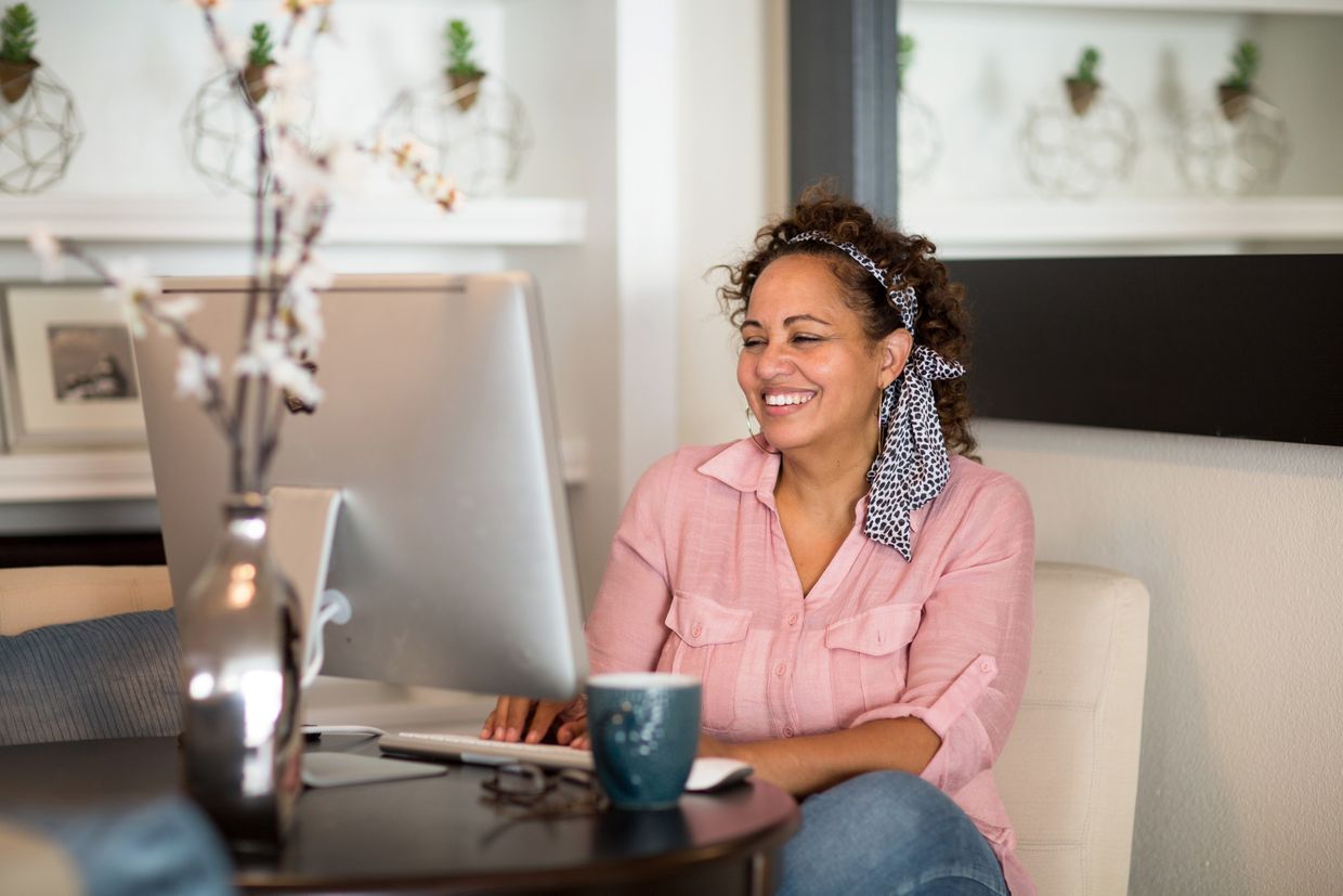 business owner working from home
